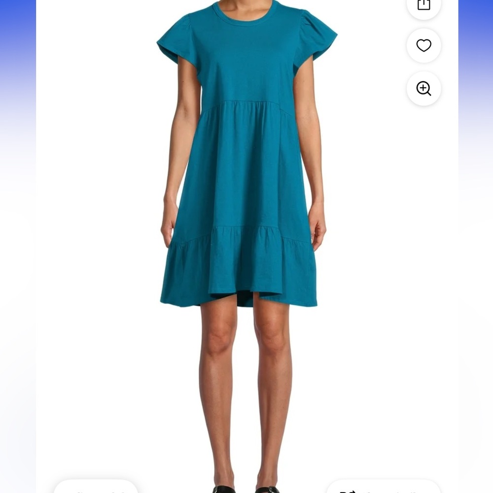 Time And Tru Teal Crewneck Dress XS 0-2